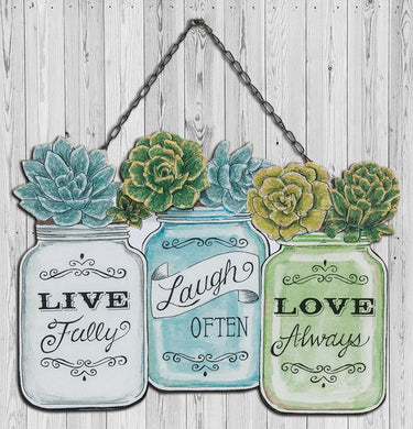 Live, Love, Laugh Jar Plaque - The Fox Decor
